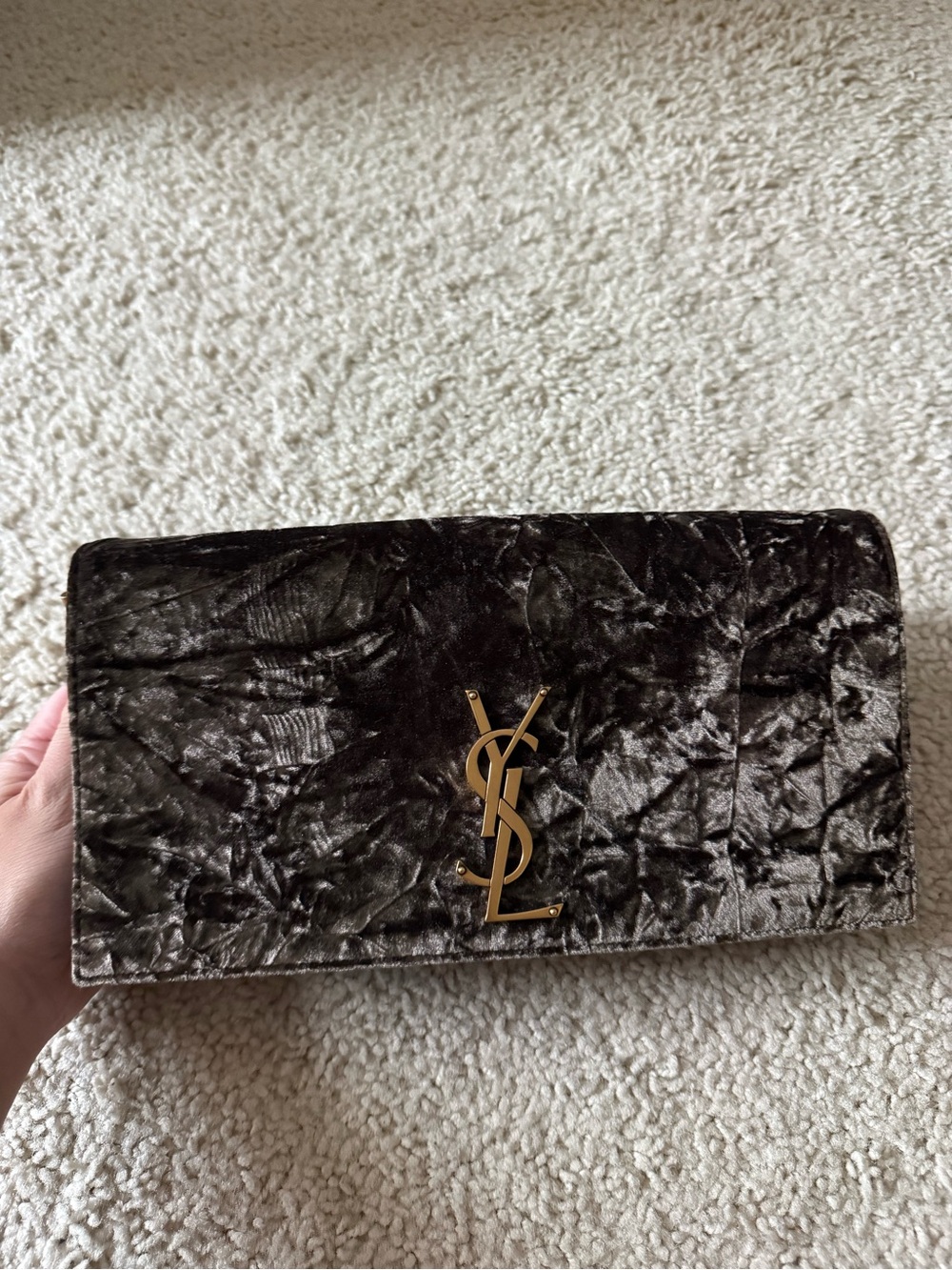 Saint Laurent velvet kate shoulder bag